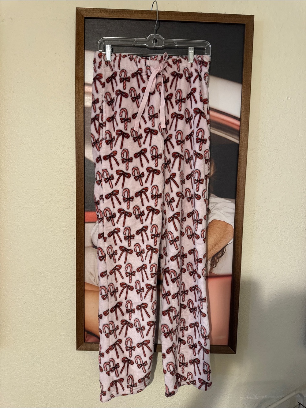 Cozy Pink Candy Cane Print Lounge Pants